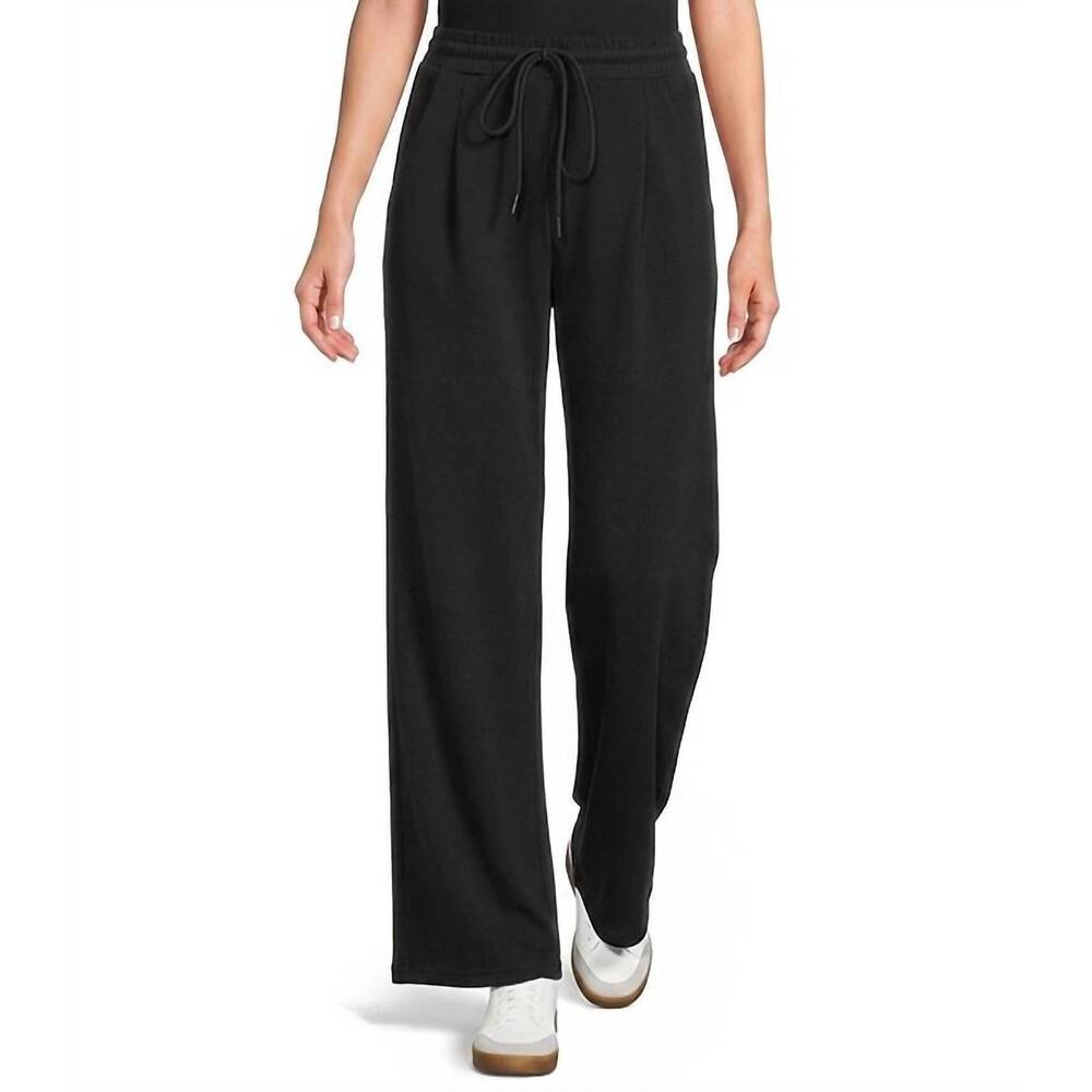 NEW SEE AND BE SEEN coordinating knit full length pants in black